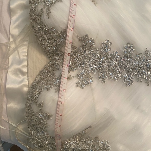 Pnina Tornai White and Silver Wedding Dress